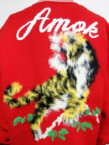 amok (アモク)　TIGER KNIT(赤)　241031-RED