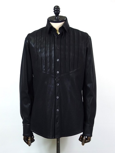 kiryuyrik(キリュウキリュウ)　コーティングタックシャツ(黒)　KQ-HB11-007-BK