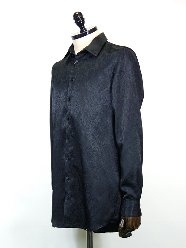 GALAABEND(ガラアーベント)　ペイズリーシャツ(黒) 2302H1008-BK