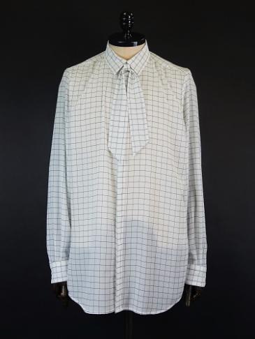 GalaabenD(ガラアーベント)　ウィンドウペンプリントシャツ(白×黒) 87610113-WH×BK
