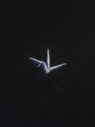 1PIU1UGUALE3 RELAX(ウノピュウノウグァーレトレリラックス)　レインボー起毛刺繍ロゴ半袖カットソー(黒)　UST-23040-BK