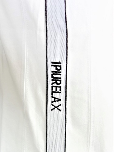1PIU1UGUALE3 RELAX(ウノピュウノウグァーレトレリラックス)　サイドラインロゴ半袖カットソー(白)　UST-23006-WH