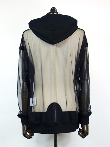 ANREALAGE(アンリアレイジ)　INVISIBLE HOODIE(黒)　24SAR131