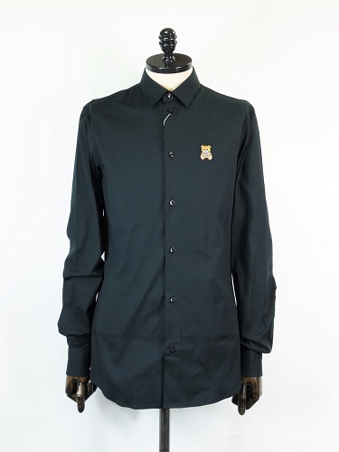 MOSCHINO(モスキーノ)　ベア刺繍ワンポイントシャツ(黒)　QB0276104-BK