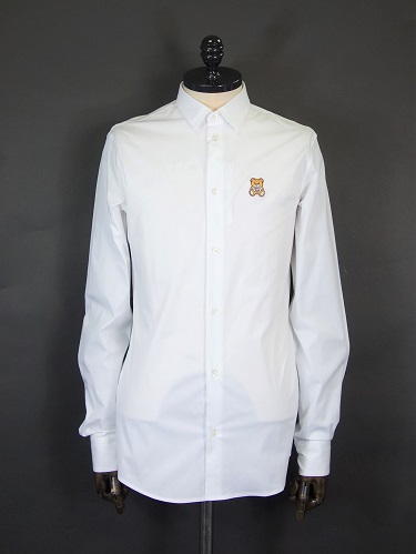 MOSCHINO(モスキーノ)　ベア刺繍ワンポイントシャツ(白)　QB0276104-WH