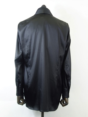 GalaabenD　(ガラアーベント)　サテンスカーフシャツ(黒)　87524111-BK