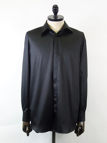 GalaabenD　(ガラアーベント)　サテンスカーフシャツ(黒)　87524111-BK