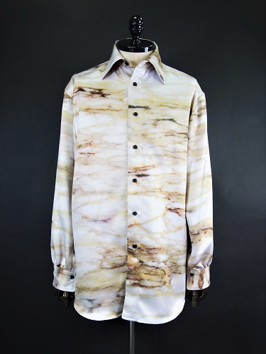 MIKAGE SHIN(ミカゲ　シン)　グラフィックデザインシャツ(ベージュ)　22AW-0405-BEG