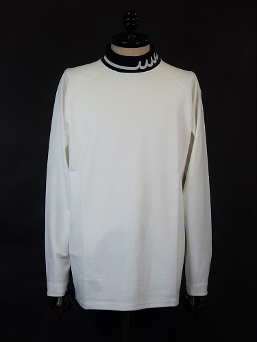 mutaMARINE　(ムータマリン)　ハイテンションリブモックネックシャツ(白)　MMBC-220705-WH